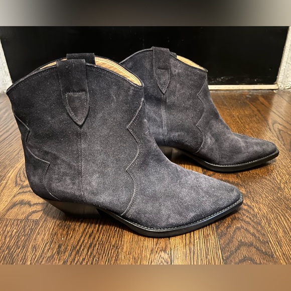 ISABEL MARANT BLACK SUEDE  WOMEN’S DEWINA WESTERN-STYLE BOOT - US SIZE 9 (FR 40) - Picture 2 of 8